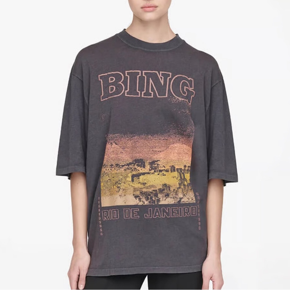 Anine Bing Rio de Janeiro Oversized Tee Size Small